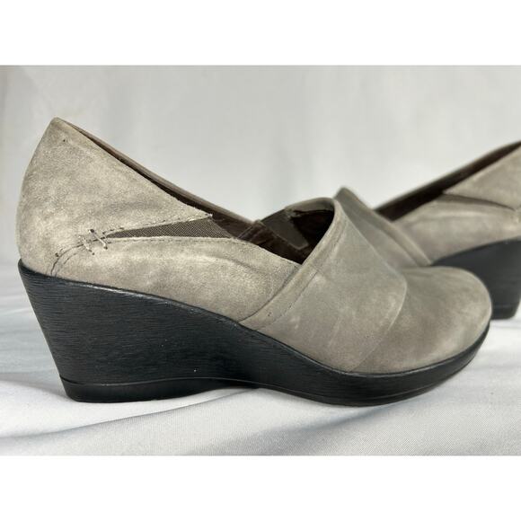 Dansko Rosaline Wedge Gray Leather Clog/Shoe size 37career business casual - Picture 6 of 9